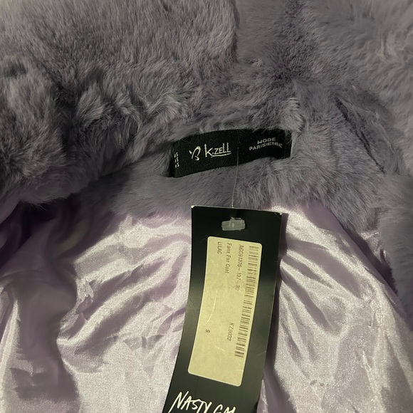 Nasty Gal Lilac Faux Fur Coat - Picture 6 of 6